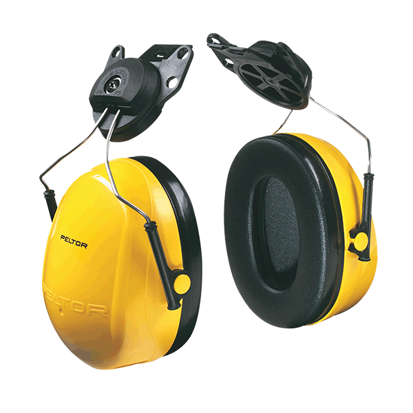 Defender Safety H1 - Orejeras acoplables para casco, protección auditiva  ANSI de 24 dB para construcción con adaptadores de montaje de casco duro.  Se