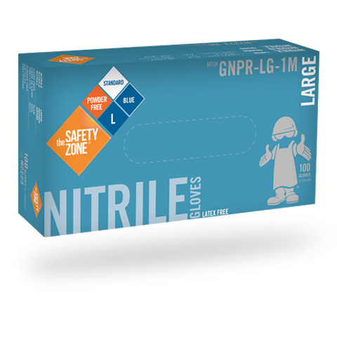 Guante sin Polvo de 12 de Nitrilo Azul T-XL SAFETY ZONE GNPL-5-T8